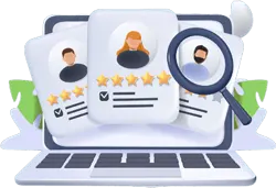 Icon representing customer testimonials, highlighting positive feedback and success stories from clients.